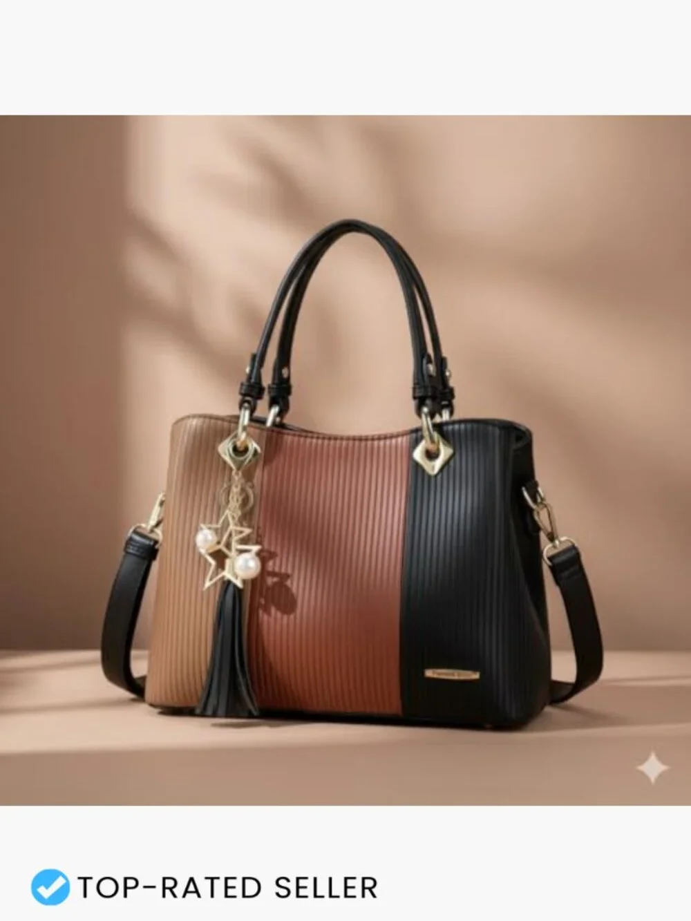 Women Satchel Handbags Multiple Pockets PU Leather Adjustable Strap Work Bag